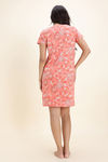 Zivame Knit Cotton Knee Length Nightdress With In Built Slip On Bra - Burnt Coral — thumbnail 4